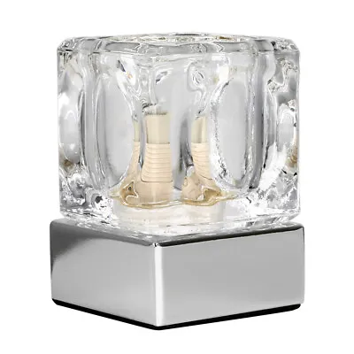 £14.99 • Buy Chrome Touch Table Lamp Glass Ice Cube Base Modern Dimmer Bedside Desk Light 