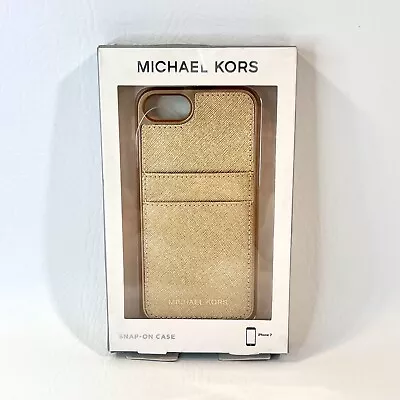 Michael Kors Saffiano Leather Snap On Case For IPhone 8 & IPhone 7 Pale Gold New • $16.49