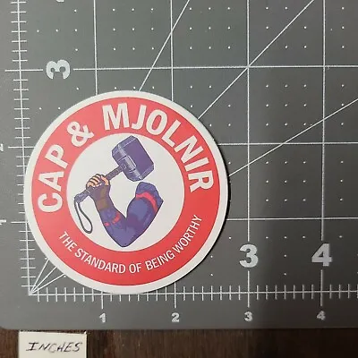 Cap & Mjolnir Arm & Hammer Humor Skateboard Guitar Phone Sticker / Decal MatI • $3.89