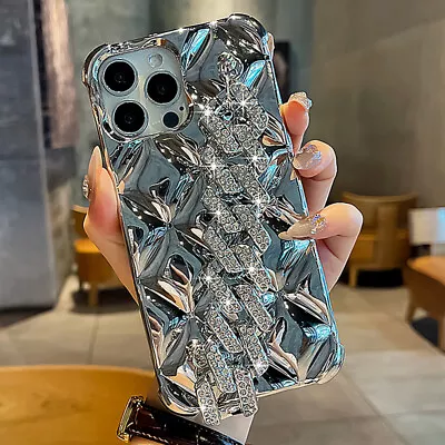 $12.54 • Buy For IPhone 14 Pro Max 13 12 11 XS XR 6 7 8 Luxury Rhinestone Diamond Chain Case