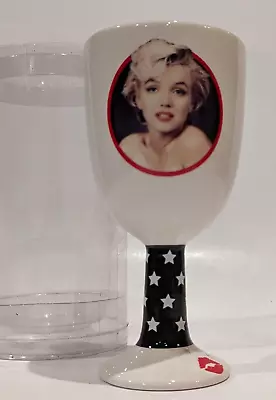 Marilyn Monroe Ceramic Wine/Water 12 Oz Goblet White Black Vandor LLC 7  Tall • $13.99