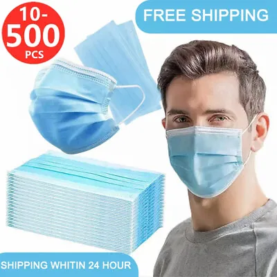 Face Mask Surgical Disposable Face Masks 3 Ply Face Covering Mouth Nose Guard UK • £2.94