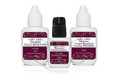 Premium Eyelash Extensions Liquid Set: Ultra Plus Glue 10g Primer & Remover • $35.35