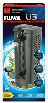 Fluval U3 ++ Accessories Submersible Aquarium Filter Foam Carbon + Biomax 150L • £70