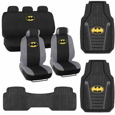 Official Batman Seat Cover And Armored Rubber Floor Mat Set + Rubber Rear Liner • $65.90