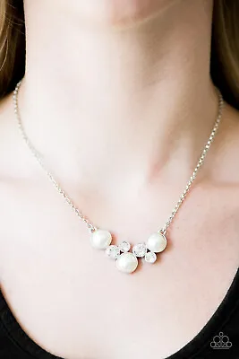 $3 • Buy Pop The Bubbly White Necklace Paparazzi New
