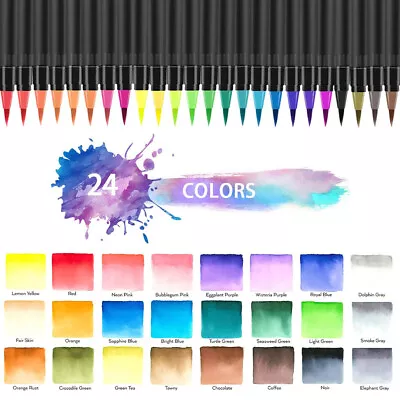 $25.26 • Buy Water Coloring Brush Pens, Superior Set Of 24 Brush Tips For Watercolor Painting