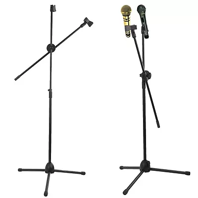 Professional Boom Microphone Mic Stand Holder Adjustable With Free Clips New • £9.45