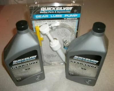 Mercury Quicksilver HP 2PK Gear Lube Oil Lower SAE90 W/PUMP OIL #92-858064Q01  • $49.95