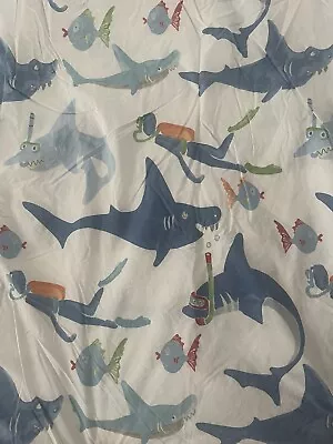 Pottery Barn Kids Twin Duvet Cover- Shark Bite        1 Available • $25