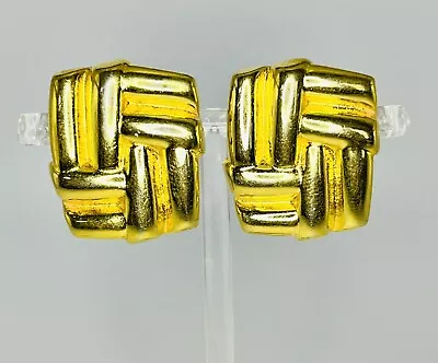 Maxine Denker Gold Tone Chunky Clip Earrings  • $35