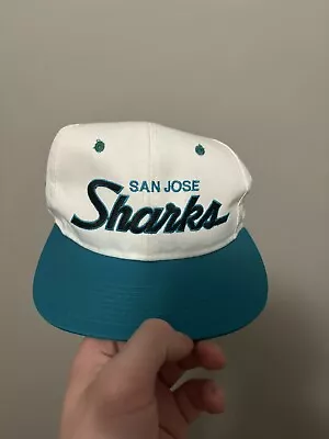 Vintage San Jose Sharks Sports Specialties Snapback Hat Cap Script Double Line • $69.99