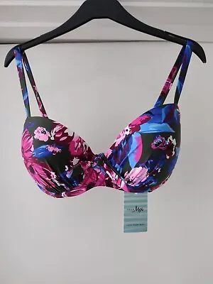 Pour Moi? Heatwave Padded Bikini Top Womens Underwired Swimwear 36B New • £18