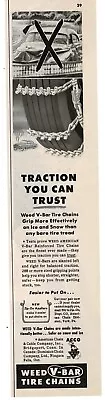 $7.95 • Buy 1954 WEED V-Bar Tire Chains Traction You Can Trust Vintage Print Ad