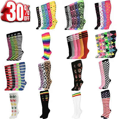 £16.48 • Buy Women Fashion Tube Colorful Patterned Knee High Socks Warm Stocking Leg Warmer