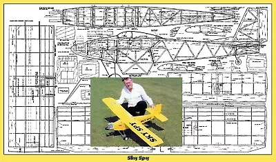 AMI Model Airplane Plans (RC): Sky Spy 68  Multi-Role For .38-.48 (Boddington) • $17