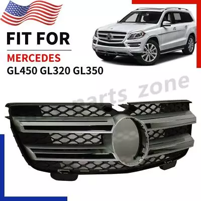 For 2007-2012 Mercedes-Benz GL450 Front Bumper Upper Grill Assembly Chrome Black • $154.99