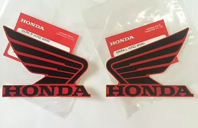 Honda GENUINE Wing Fuel Tank Decal  Sticker 95mm BLACK + RED ** UK STOCK ** • £9.35