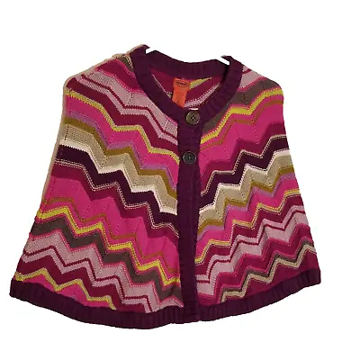 Missoni For Target Cape Girl's XL Purple Pink Green Chevron Print Knit Poncho • $20.69