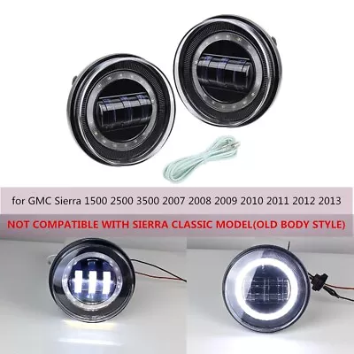 2PCS Car LED Fog Lights Set W/ DRL Halo For 2007-2013 GMC Sierra 1500/2500/3500 • $69.59