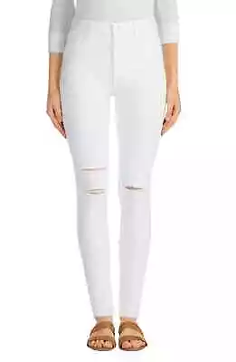 J Brand Maria Destroyed High Rise Skinny Jeans White 24 • $89.10