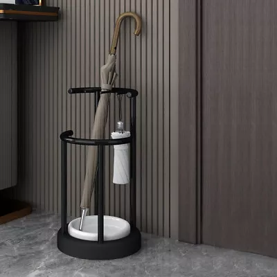 Metal Umbrella Holder Stand With Removable Drip Tray For Tall & Short Umbrella • $29.39