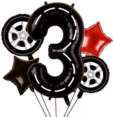 Race Car Balloons Wheel Tire Balloons 3rd Birthday Party Decorations For Boy ... • $9.73