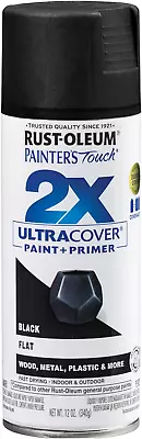 Rust-Oleum 334020 Painter'S Touch 2X Ultra Cover Spray Paint 12 Oz Flat Black • $8.53