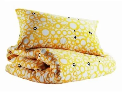 NEW Ikea Torenia Single White Yellow Circular Duvet Cover Pillowcase 150 X 250cm • £18