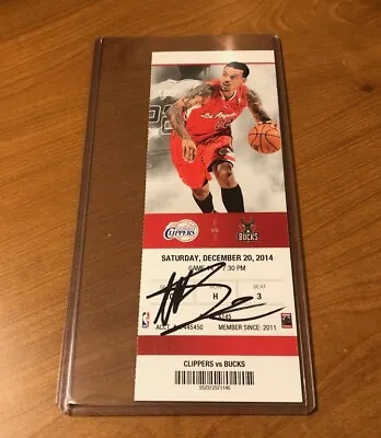 MATT BARNES Autographed CLIPPERS Vs BUCKS Ticket 12-20-2014 IP AUTO SIGNED • $3.99