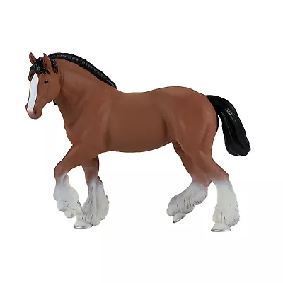 Mojo CLYDSEDALE HORSE BROWN Farm Animals Play Model Figure Toys Plastic Equine • £10.50