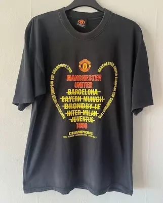 Pre-owned Manchester United 1999 Tribute T-Shirt Mens XL • £4.99