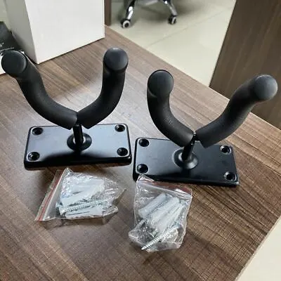 2-Pack Universal Guitar Hangers Wall Mount Instrument Display Holder Stand Hook • $8.11