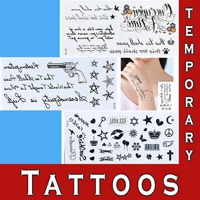 £2.98 • Buy Temporary Tattoo Sticker Hand Symbols Body Art Waterproof Fake Neck Tattoos