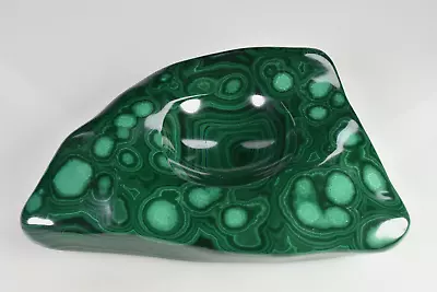 Polished Malachite Ashtray Bowl Sphere Stand From Congo  16.9 Cm  # 19425 • $319.95