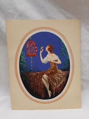 Vintage Art Deco Print Marcel Le Boulte My Songbird Matted 8  X 10  • $50