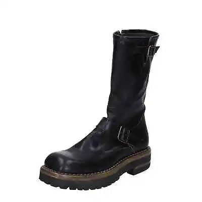 Shoes Women MOMA Boots Black Leather 81303C-VAR EY494 • $175.99