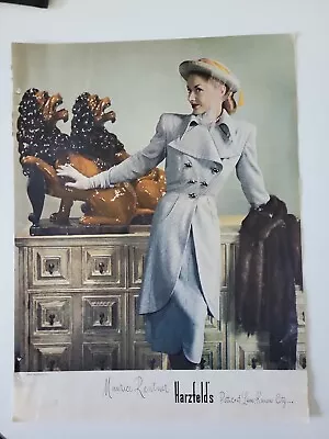 1947 Harzfeld's Women's Maurice Rentner Suit Vintage Fashion Color Ad • $9.99