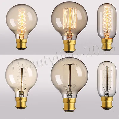 60W Filament Retro Edison Bulbs Dimmable B22 Bayonet Industrial Decor Light Lamp • £4.79