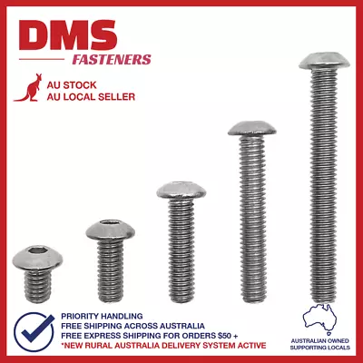 M3 Button Socket Head Bolt S Screw S Allen Stainless Steel A2 G304 • $23.99