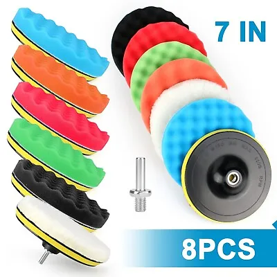 8 PCS 7 Inch Polishing Waxing Pad Buffing For Drill Sponge Kit For Car Polisher • $13.99