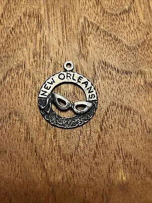 .925 Sterling Silver New Orleans Mardi Gras Mask Charm Pendant • $18