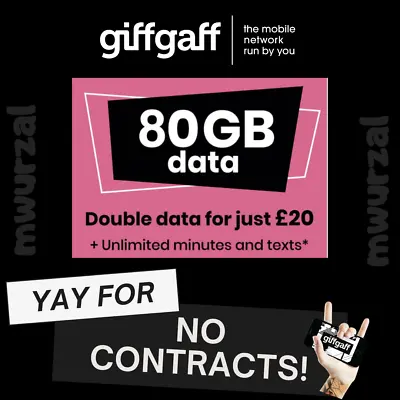 Giffgaff  - FREE £5.00  - FREE P+P! FITS ALL DEVICES! ONLY 99p! • £0.99