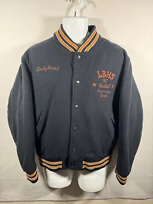 Vintage ‘57 Lucky Brand High School Wool Bomber Jacket Varsity Mens Large • $149.99
