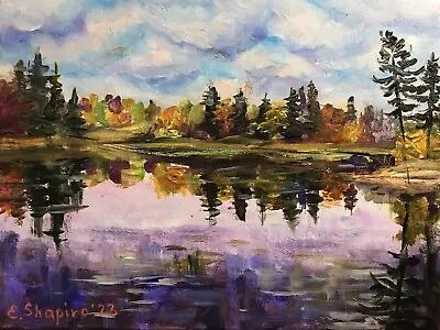 Marsh Original Acrylic Painting Maine Nature Fall Landscape 9x12 Coastal Art • $43