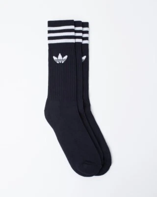$24.95 • Buy ADIDAS ORIGINALS Unisex Solid Crew Socks 3 Pack Black Medium/Intl 5.5-8/EU38-42