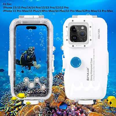 40m Waterproof Diving Case Underwater Housing Cover For IPhone W/ One-way Valve • £43.19