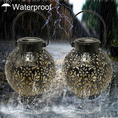 £11.74 • Buy Outdoor LED Solar Moroccan Lantern Hanging Hollow Garden Yard Landscape Lamp