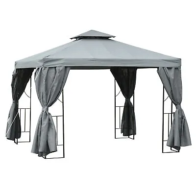 Outsunny 3 X 3m Garden Metal Gazebo Sun Shade Shelter Outdoor Party Tent • £210.99