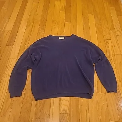 Vintage Eddie Bauer Sweater Mens Large Dark Blue Ribbed Heavy Y2K Chunky • $18.99